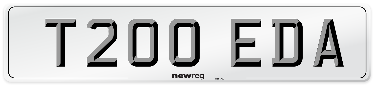 T200 EDA Number Plate from New Reg